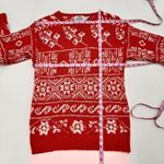 Vintage Ugly Sweater Cambridge Dry Goods Knit Red Cotton Snowflake Holiday Small Photo 6