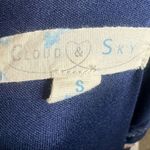 Navy floral burst wrap top cropped jumpsuit with pockets size small Blue Photo 4