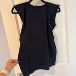 frame denim NWT FRAME Black Sleeveless Summer Tee Top | M Photo 6