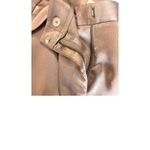 HALSTON 4 /S Satin Tie Pant High Waist Trouser Bow Hem Champagne 25" inseam Gold Photo 7