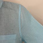 Chico's Chico’s No-Iron Linen 3/4 sleeve sheer Shirt in bright baby blue size US 10 Photo 7