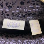 LOGO By Lori Goldstein LOGO Layers by Lori Goldstein 3/4 Sleeve Burnout Velvet Top Size Small Purple Photo 4