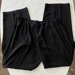 Eileen Fisher 100% Silk Black Front Zip Flowy Minimalist Pants Size L $245 Photo 4