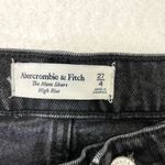 Abercrombie & Fitch High Rise Mom Jean Denim Shorts Distressed Black size 4/27 Photo 2