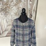 Avec Les Filles  Woman's Plaid Wool Blend Tweed Bomber Jacket - Size Large Photo 3