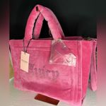 Juicy Couture Pink Velour Big Spender Tote Bag | Rhinestone Logo | NWT Photo 2