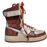 Nike Women’s Air Force 1 High 6” Wedge Sneakers Orange Zebra Print Size 9.5 Rare Photo 5