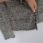 IRO Azure Fringe Blazer Jacket Open Front in Tweed Black and White Women's 38 M Photo 5