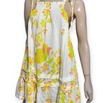 Free People  Size S White Orange Yellow Green Retro Combo Fleur Print Tunic Dress Photo 1