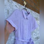 Hill House Laura Linen Lilac Pinstripe Shirtdress size small Purple Photo 5