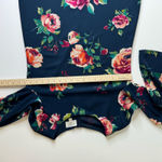 Everly  Womens Navy Floral Bell Sleeve Mini Dress Sz S‎ | Colorful Boho Feminine Photo 9