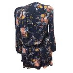 Lucky Brand  Blue Floral Drop Waist Long Sleeve Mini Dress Size Medium Photo 2