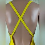 MICHAEL Michael Kors Lace Up Cross Back One Piece Swimsuit Size 6 Yellow Photo 5