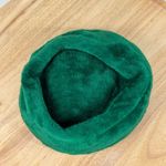 Vintage Faux Fur Pillbox Hat Emerald Green Retro MCM 60s Church Photo 8