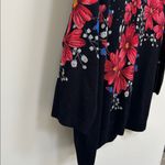 Cathy Daniels  Black Sweater with Red and Blue Floral Design XL Photo 3