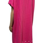 Tommy Bahama  Pink Embroidered Linen Blend Tassel Tie Cap Sleeve Coverup Size XL Photo 5
