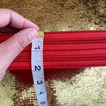 Wallet Faux Leather Croc Print Effect Red Double Zipper Photo 5