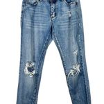 Nature Denim Mid Rise Distressed Raw Hem Straight Leg Denim Jeans Size 5/26 Photo 0