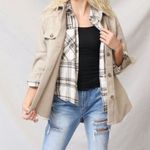 Love Tree Oatmeal Oversized Button Up Jacket Photo 1
