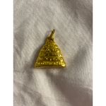 Vintage Gold Pyramid Pendant Charm Egyptian Inspired Jewelry Photo 4