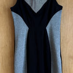 Yoana Baraschi YOANNA BARASCHI USA Size 6 Stetch PONTE Windowpane Colorblock Sleeveless Dress Photo 0