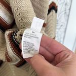 Chevron print knit open long cardigan Tan Size 1X Photo 4