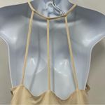 Miss Me  medium cream colored layered beaded strappy cropped tank top Photo 3