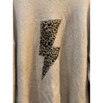 easel  Leopard  Stitched Lightning Bolt Sweater Pullover Oversized Distress‎ Photo 3