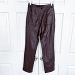 Avec Les Filles  Brown Faux Leather Straight Leg Pants Photo 6