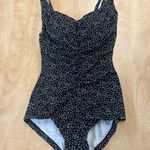 Le Suit LE COVE NWOT One Piece Black & White Polka Dot Modest Pin Up Style Size 10 Photo 1