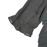 Who What Wear  Tiered Ruffle Blouse Size S Black Short Sleeves Flowy Oversized Photo 2