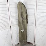 Gimmicks by BKE Buckle Boho Lace Trim Cardigan Duster Olive Green Small Photo 2