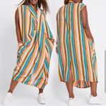 DUBGEE by Whoopi Boxy Colorful Stripe Pocket Sleeveless Dress Photo 2