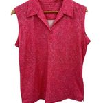 Nike Fit Dry Golf Polo Tank Top Womens Large Pink Floral Print Polyester Photo 0