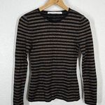 & Other Stories &Other Stories Striped Ribbed Knit Sweater Size Small S Black Gold Metallic Photo 0