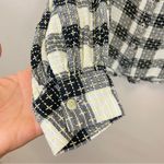 Anthropologie Pilcro Black‎ Plaid Wool Blend Long Sleeve Stitch Button Down Shirt Size XS Photo 5