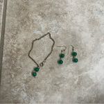 Handmade Earrings‎ and bracelet  jade and gold tone earrings and bracelet Photo 2