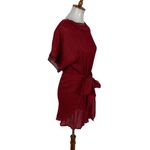 Princess Polly Dress 2 Burgundy Short Sleeve Tie Front Y2K Party Red Photo 3