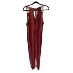 BCBGeneration  Jumpsuit Womens Medium Orange Red Boho Beach Festival Geometric Photo 8
