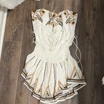 Free People size xs Embroidered White Boho romper Photo 2