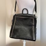 JOSEKO Black Leather Stud Rivet Crossbody Purse Shoulder Bag Vintage Multi Wear Photo 1