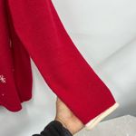 Red medium Holiday Christmas Collection 2004 Snowman embroidery Zip up Sweater Photo 8