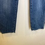 We The Free Distressed Denim Jeans Straight Leg Raw Hem Sz 27 Cotton Button Fly Photo 2