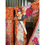 Free People Tank Top Babydoll Orange Pink Mixed Floral V-Neck Boho Size Small Photo 2