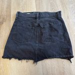 Madewell  Black Rigid Denim A-Line Mini Skirt Button Fly Photo 5