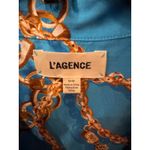 L'Agence  Dani Chain Print Silk Button-Up Shirt - Medium Photo 5