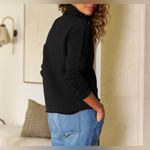 Frank & Eileen Patrick Popover Henley Pullover Fleece Black Small $238 Sweater Photo 2