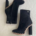 Proenza Schouler Studded Suede Boots Wooden Soles Black 36.5 Photo 0
