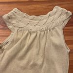 August Silk C'est City an Gold Sweater Womens Large Cotton Sleeveless Knit NEW Photo 10