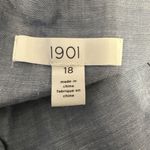 Nordstrom 1901 Womens Ruffle Sleeve Crop Jumpsuit 18 Plus Blue Chambray Pockets Photo 4